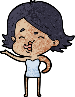 Bir insan tarafından çizilen karikatür kızı.