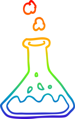 gökkuşağı gradyanı çizimi bir insan tarafından çizilmiş bir karikatür bilim deneyi