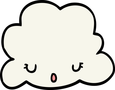 Bir insan tarafından çizilmiş sevimli karikatür bulutu