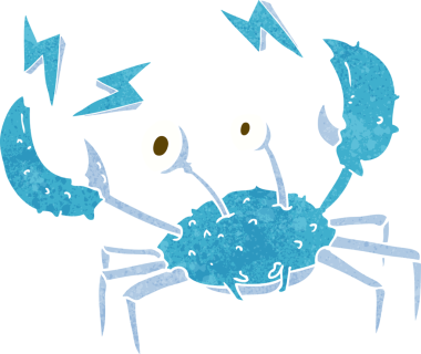 Bir insan tarafından çizilmiş yengeç.