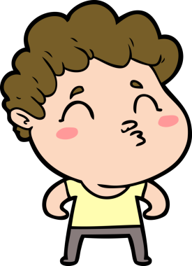 Çizgi film adamı somurtuyor Bir insan tarafından çizilmiş