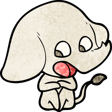 Bir insan tarafından çizilmiş şirin bir fil.