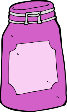 bir insan tarafından çizilmiş karikatür kavanozu