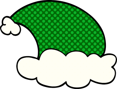 Bir insan tarafından çizilmiş noel şapkaları.