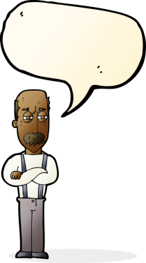 Bir insan tarafından çizilen konuşma baloncuğuyla yaşlı bir adamı sinirlendiren çizgi film.