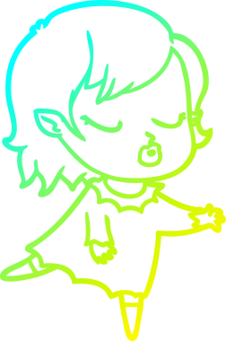 Soğuk gradyan çizgisi, bir insan tarafından çizilmiş şirin bir vampir kız çizgi filmi.