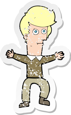 Bir insan tarafından çizilmiş bir karikatürün gerilimli çıkartması.