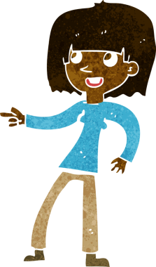 Çizgi film kızı bir insan tarafından çizilmiş