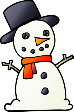 Bir insan tarafından çizilmiş geleneksel kardan adam çizimi.