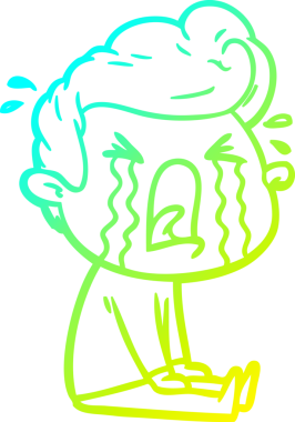 Bir insan tarafından çizilmiş ağlayan bir karikatür çizimi.