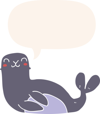 bir insan tarafından çizilmiş, konuşma baloncuklu karikatür mührü.