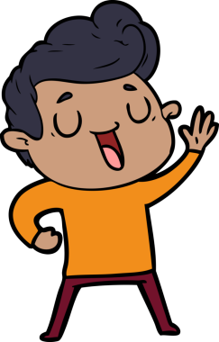 Bir insan tarafından çizilmiş mutlu çizgi film adamı.