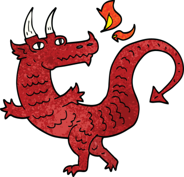 Bir insan tarafından çizilmiş karalama ejderhası.