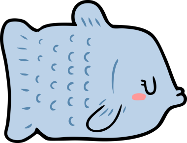 bir insan tarafından çizilmiş karikatür balığı