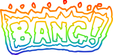 gökkuşağı gradyan çizgi çizimi bir insan tarafından çizilmiş bir kelime bang