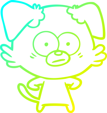 Bir insan tarafından çizilmiş bir köpek çizgi filminin soğuk gradyanı.