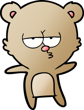 Bir insan tarafından çizilmiş sıkılmış ayı çizgi filmi