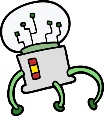 bir insan tarafından çizilmiş karikatür beyin makinesi