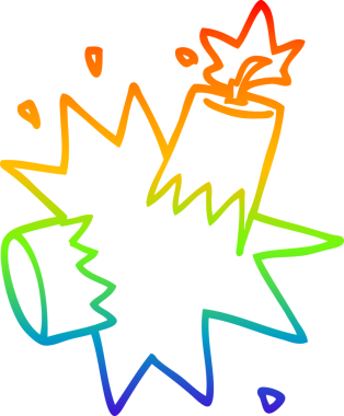 gökkuşağı gradyan çizgisi bir insan tarafından çizilmiş bir karikatür dinamiti