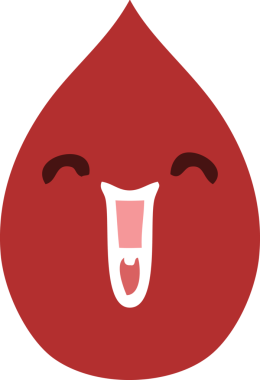 Bir insan tarafından çizilmiş garip bir karikatür duygusal kan damlası.