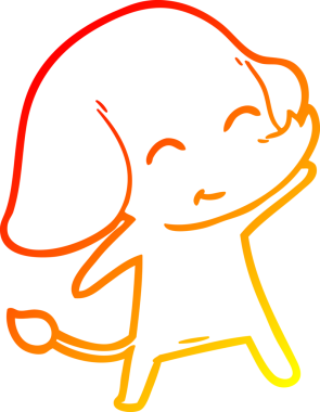 Bir insan tarafından çizilmiş şirin bir fil çizimi.