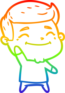 gökkuşağı gradyan çizimi mutlu bir çizgi film adamı tarafından çizilen bir insan tarafından çizilen