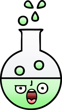 Bir insan tarafından çizilmiş bir test tüpünün gölgeli çizgi filmi.