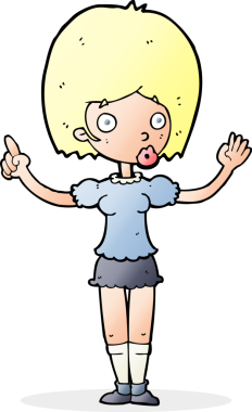 Çizgi filmdeki kadın, bir insan tarafından çizilen noktayı anlatıyor.