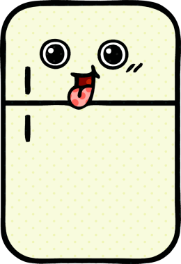 Bir insan tarafından çizilmiş buzdolabı karikatürü.