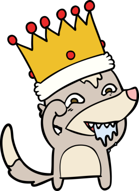 Bir insan tarafından çizilmiş aç kurt çizgi filmi.