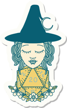 Bir insan tarafından çizilmiş doğal yirmi zarlı bir cadının çıkartması.