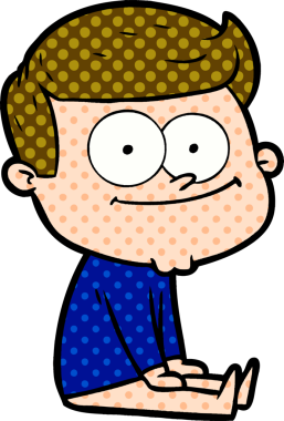 Bir insan tarafından çizilmiş mutlu bir adam.