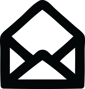 bir insan tarafından çizilmiş zarf harf simgesi