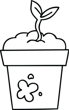 Bir insan tarafından çizilmiş garip çizgi film tohumu.