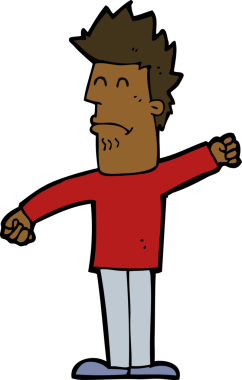 Çizgi film bir insan tarafından çizilmiş stresli adam