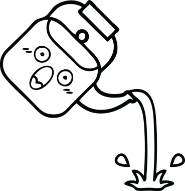 Bir insan tarafından çizilen çaydanlığın çizgi çizimi