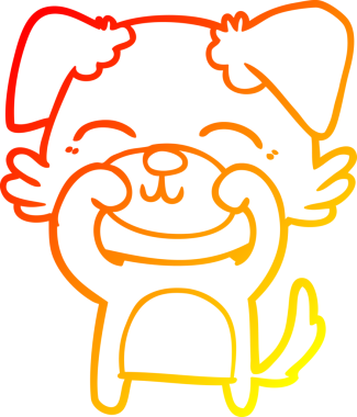 Bir insan tarafından çizilmiş çizgi film köpeğinin sıcak çizgi çizimi