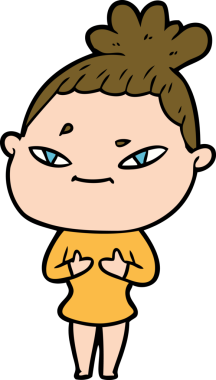 Bir insan tarafından çizilmiş karikatür kadın.