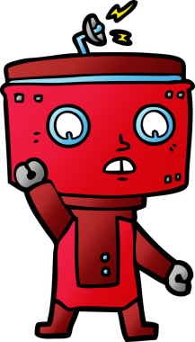 Bir insan tarafından çizilmiş robot çizimi.