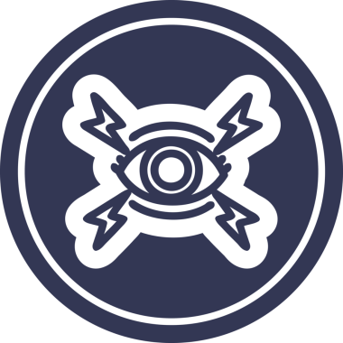 Bir insan tarafından çizilmiş mistik göz yuvarlak simgesi