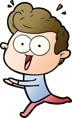 Bir insan tarafından çizilmiş çizgi film bakışlı adam.