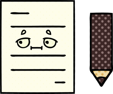 bir insan tarafından çizilmiş bir test kağıdının çizgi roman tarzı karikatürü