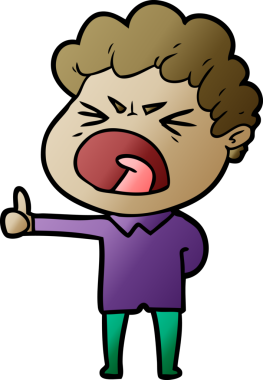 Bir insan tarafından çizilmiş öfkeli bir adam.