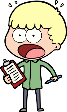 Bir insan tarafından çizilmiş pano ve kalemle şok olmuş bir adam.