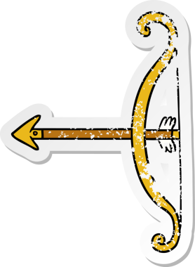 Bir insan tarafından çizilmiş bir yay ve okun çizilmiş karikatürü.