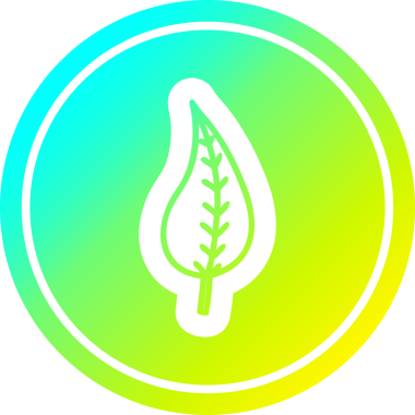 Bir insan tarafından çizilmiş doğal yaprak dairesel simgesi.