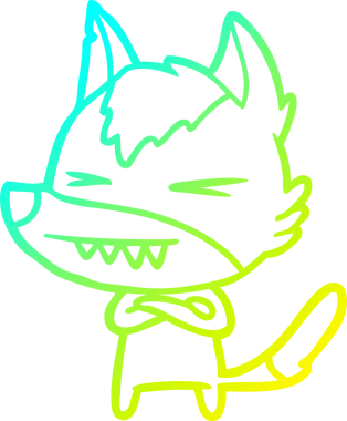 Bir insan tarafından çizilmiş kızgın bir kurt çizgi filmi.