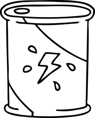 Bir insan tarafından çizilmiş garip bir yakıt fıçısı çizimi.