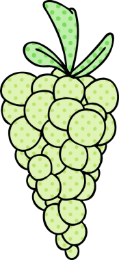 Bir insan tarafından çizilmiş bir demet üzüm çizgi romanı.