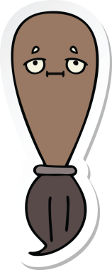 Bir insan tarafından çizilmiş şirin bir karikatür fırçasının çıkartması.